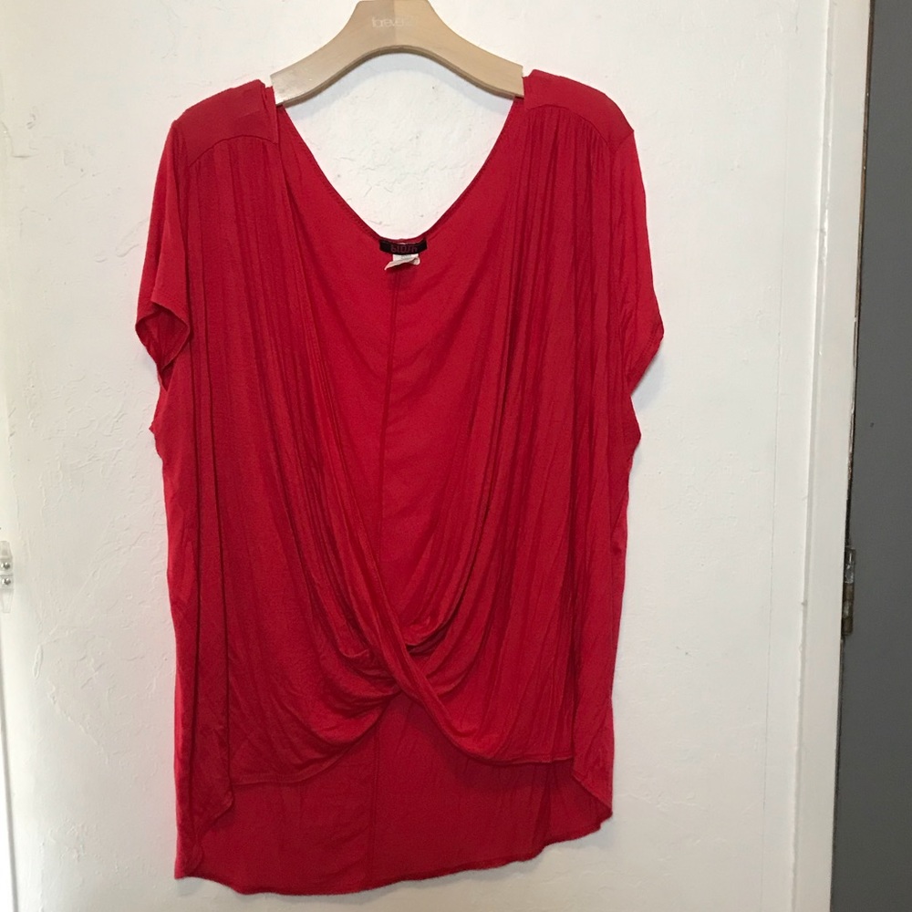 Red Plus size Twist Top 3x